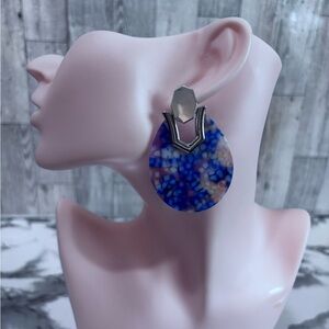 Paparazzi Blue Mosaic Teardrop Earrings
